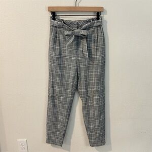 RW&CO Plaid Pleated Front High Rise Tapered Leg Belted Cropped Pants‎